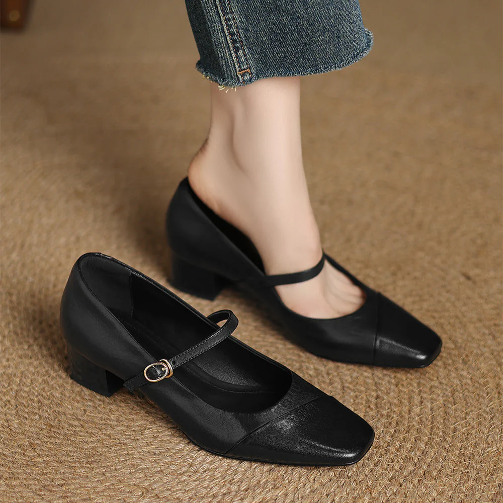 Clarette Genuine Leather Heels