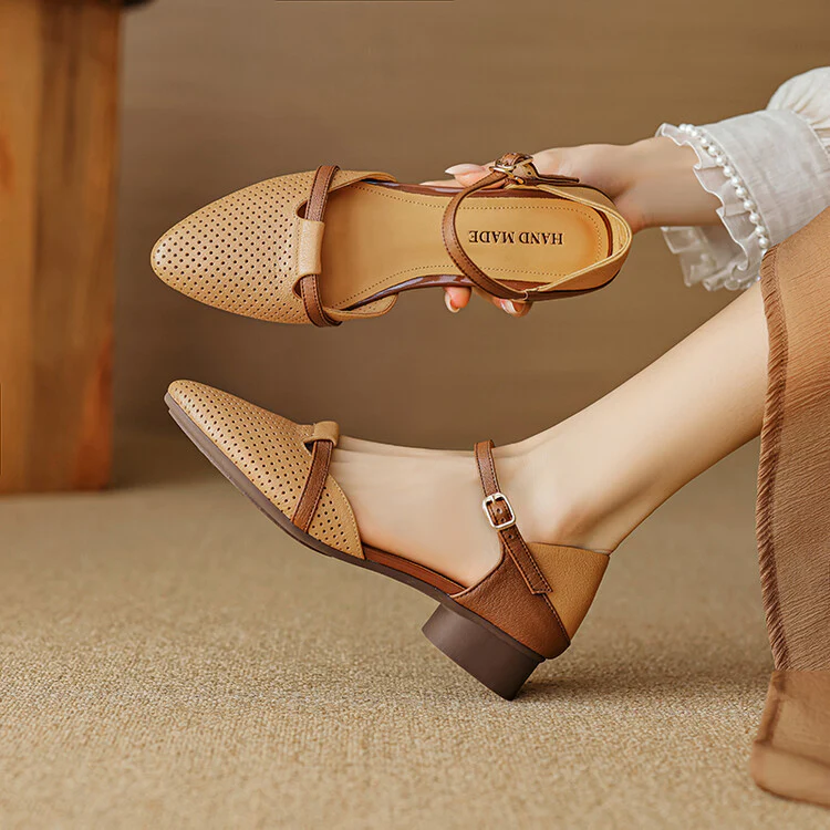 Lizel Genuine Leather Heels