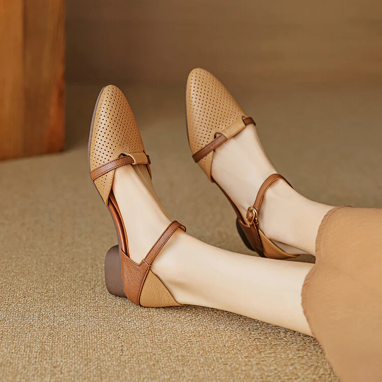 Lizel Genuine Leather Heels