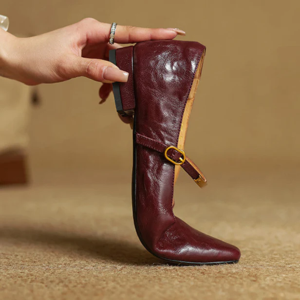 Merlot Genuine Leather Pumps