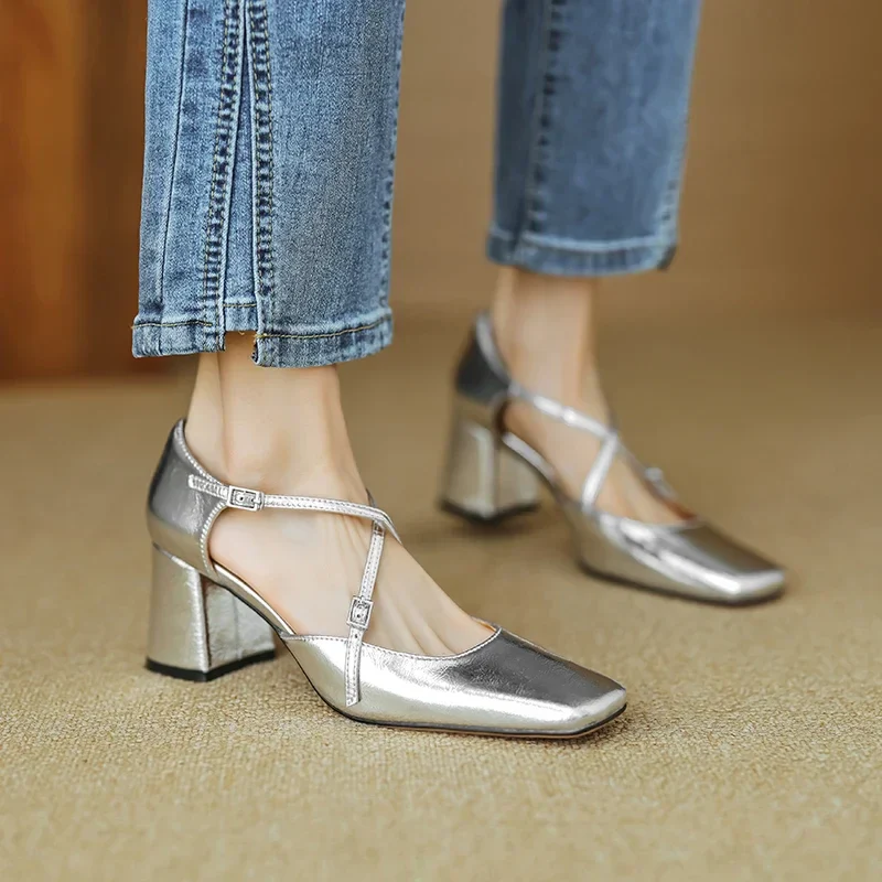 Lilian Genuine Leather Heels