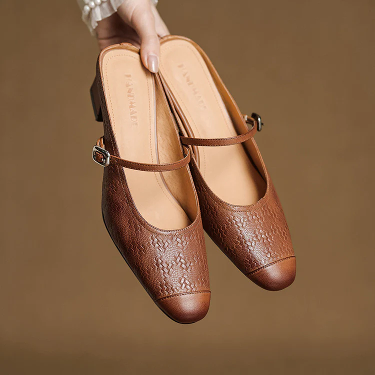 Edda Genuine Leather Mules