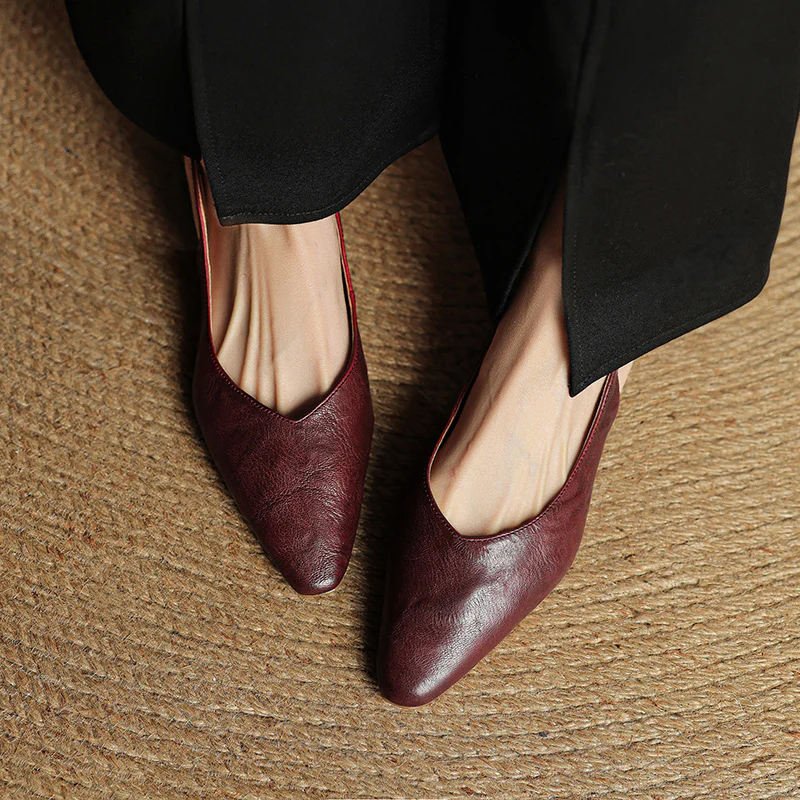 Amelie Genuine Leather Slingbacks