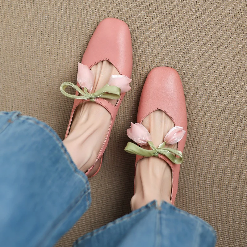 Tulip Genuine Leather Slingbacks