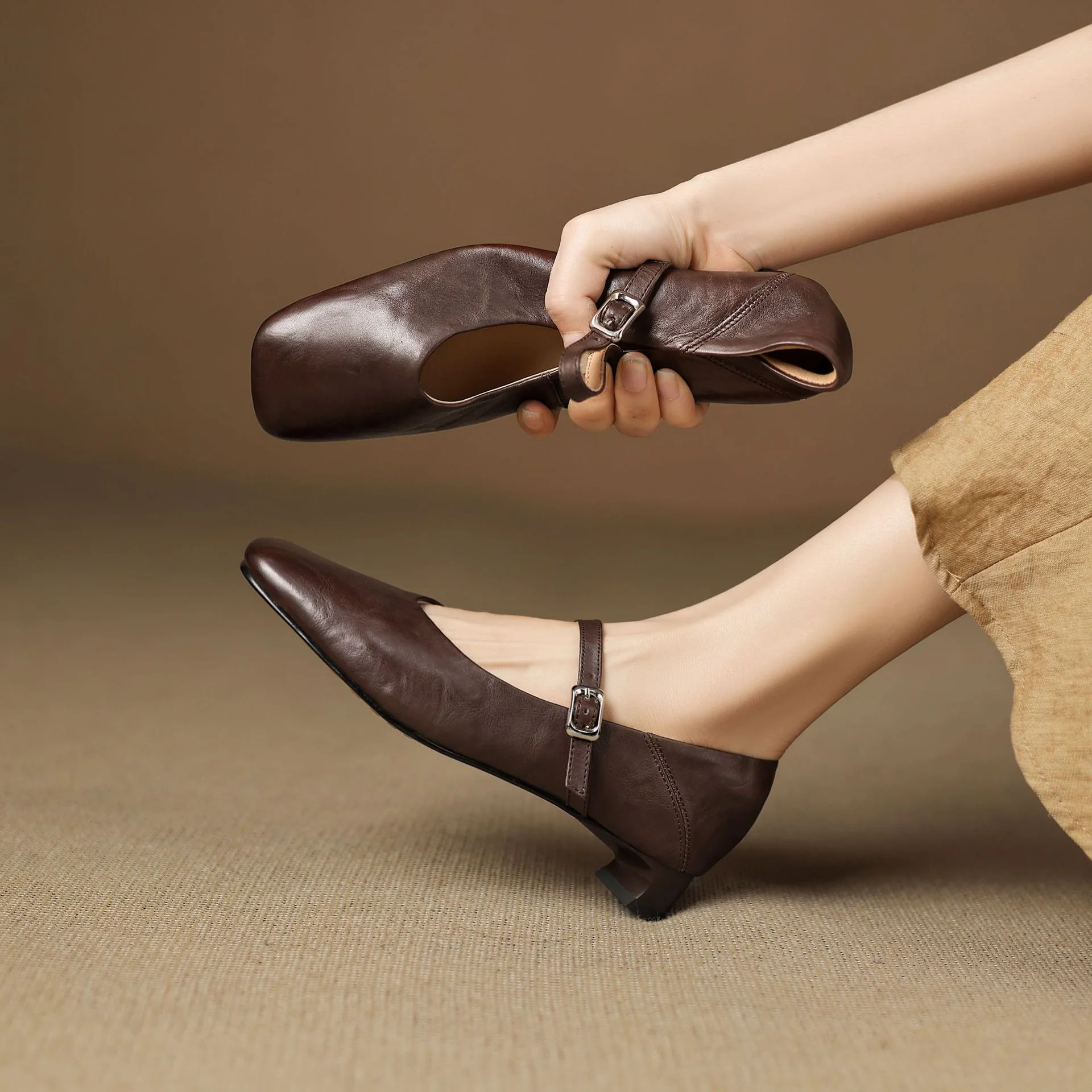 Ayra Genuine Leather Flats