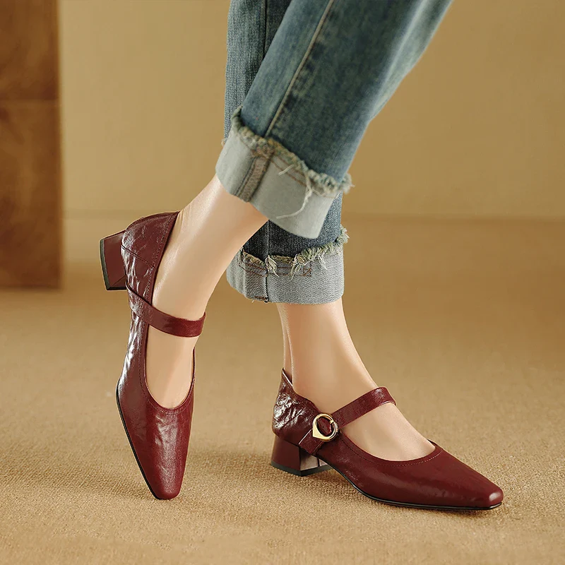 Merlot Genuine Leather Heels