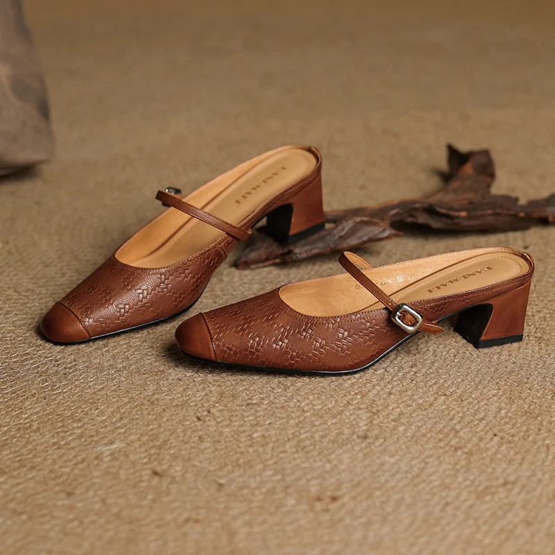 Edda Genuine Leather Mules