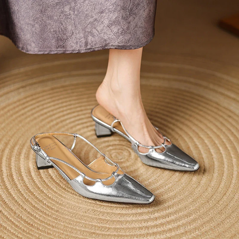 Katie Genuine Leather Slingbacks