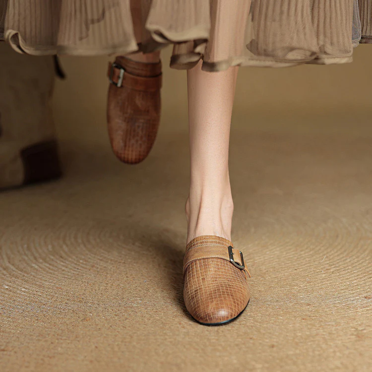 Emrie Genuine Leather Mules