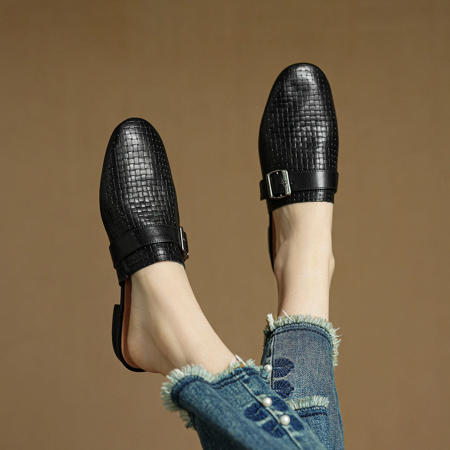 Emrie Genuine Leather Mules