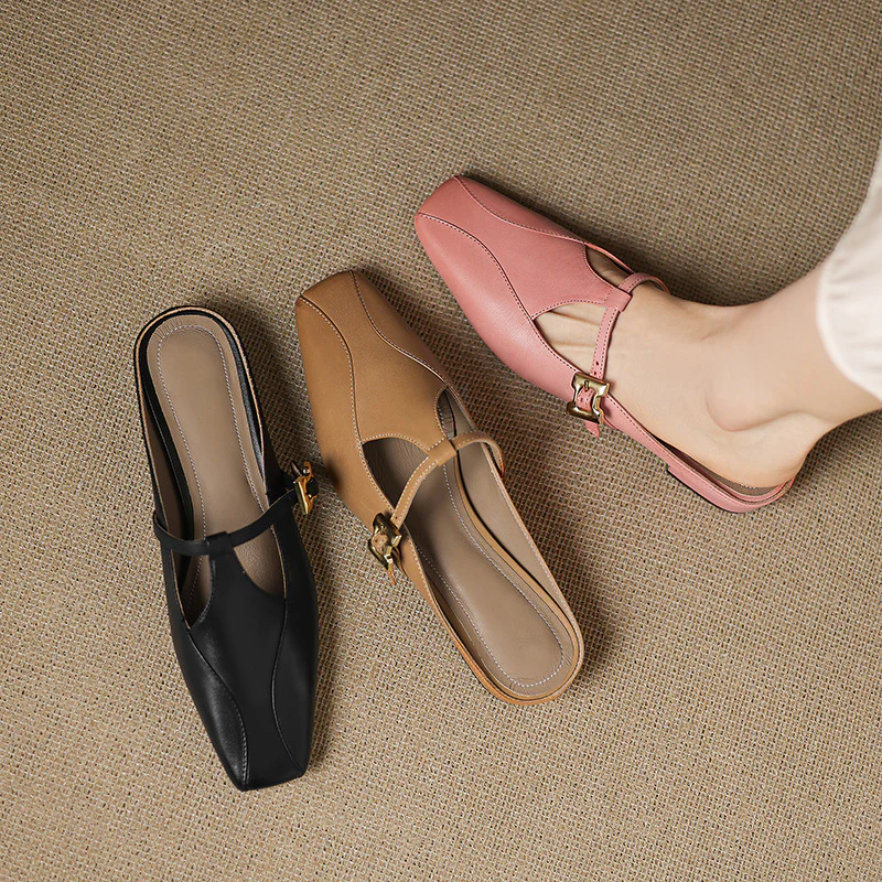 Keva Genuine Leather Mules