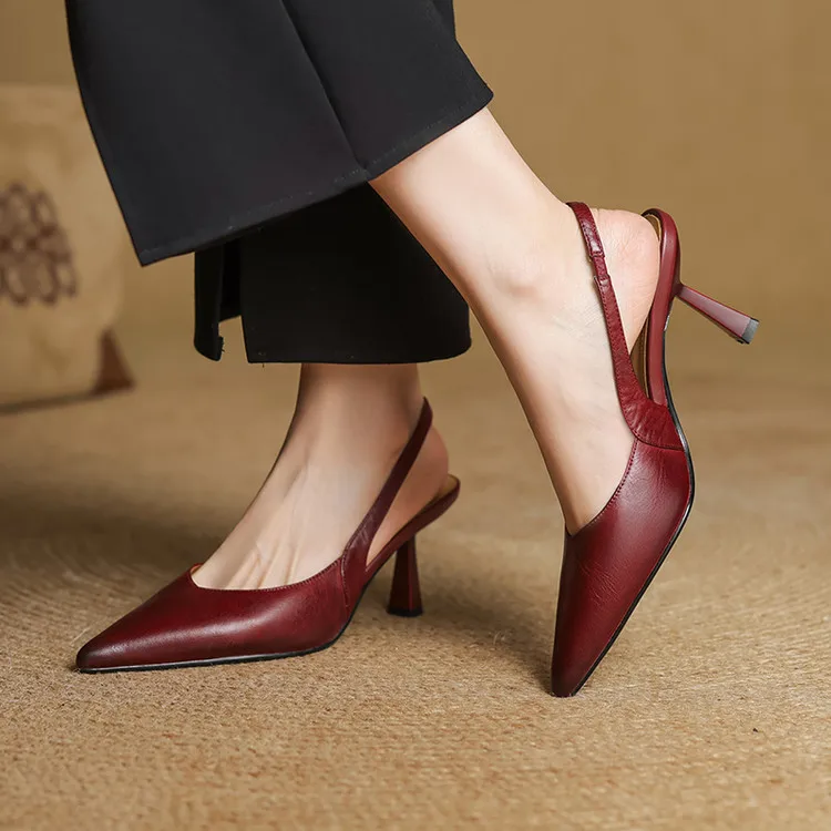 Fauna Genuine Leather Slingbacks
