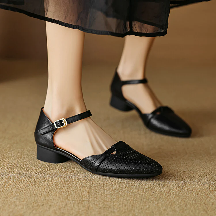 Lizel Genuine Leather Heels