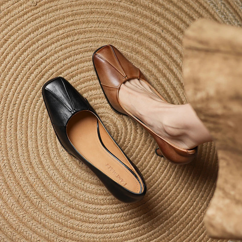 Amber Genuine Leather Heels