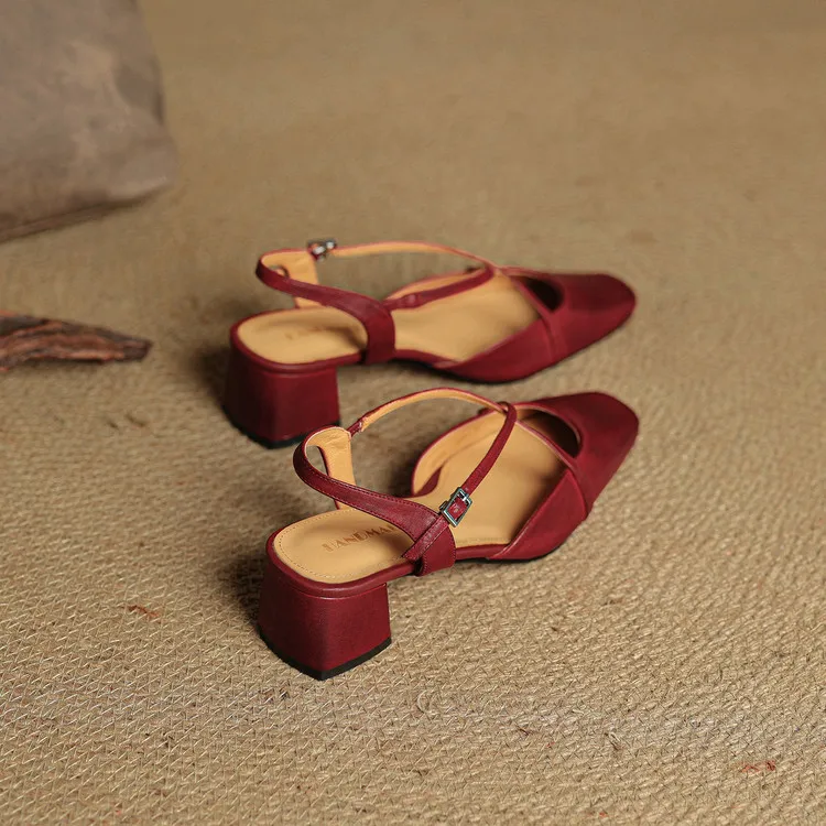 Elavie Genuine Leather Heels