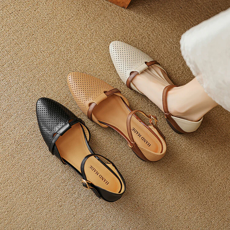 Lizel Genuine Leather Heels