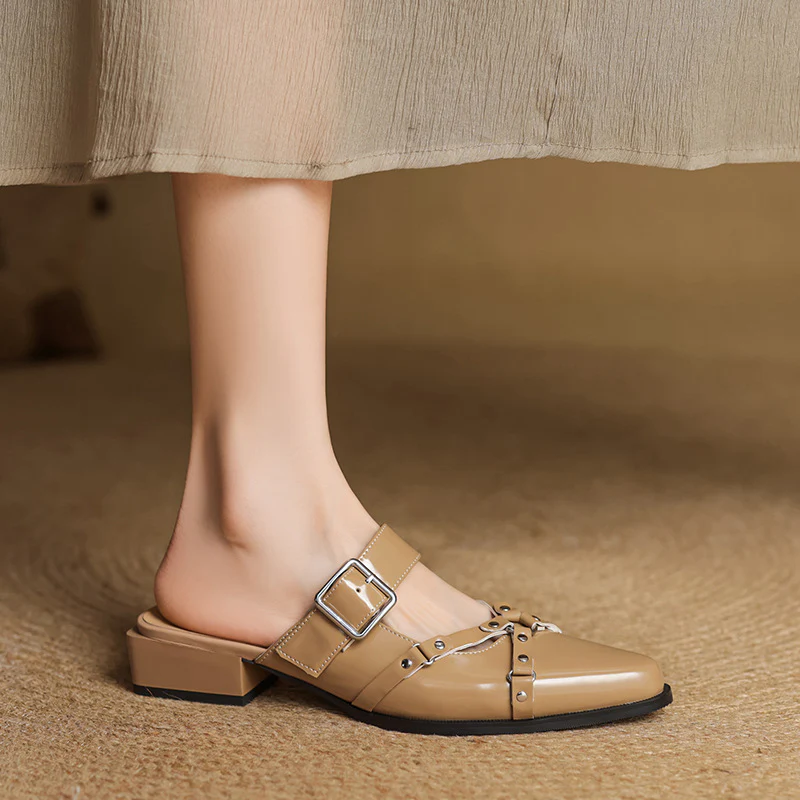 Renly Genuine Leather Slingbacks