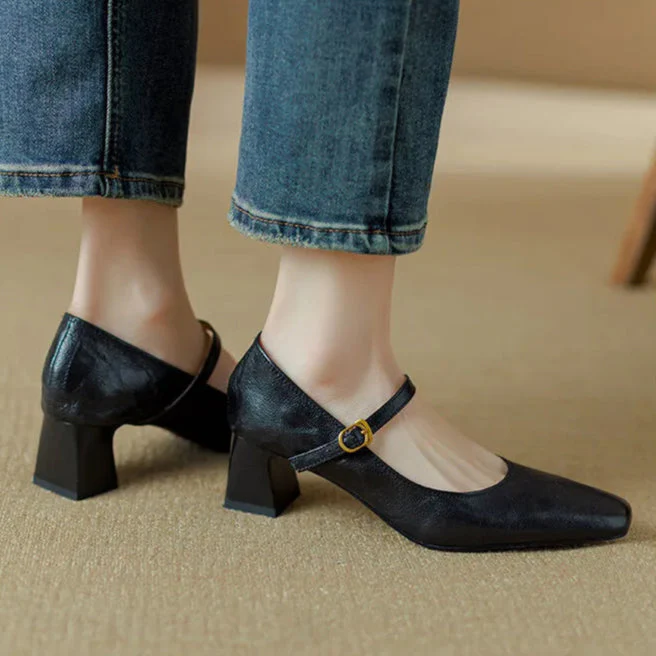 Remina Genuine Leather Heels