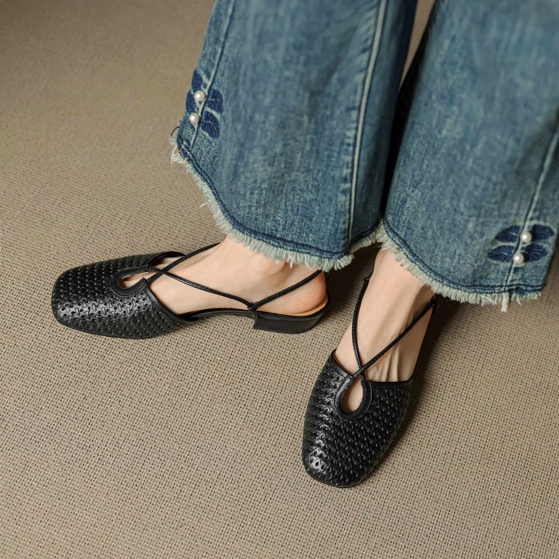 Opal Genuine Leather Slingbacks