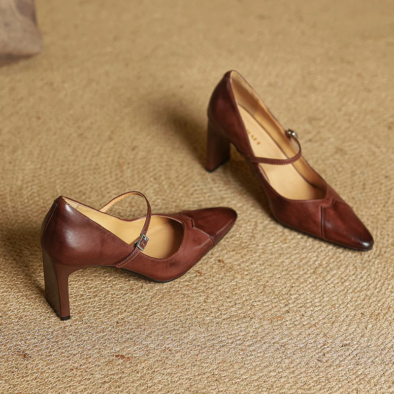 Emily Genuine Leather Heels