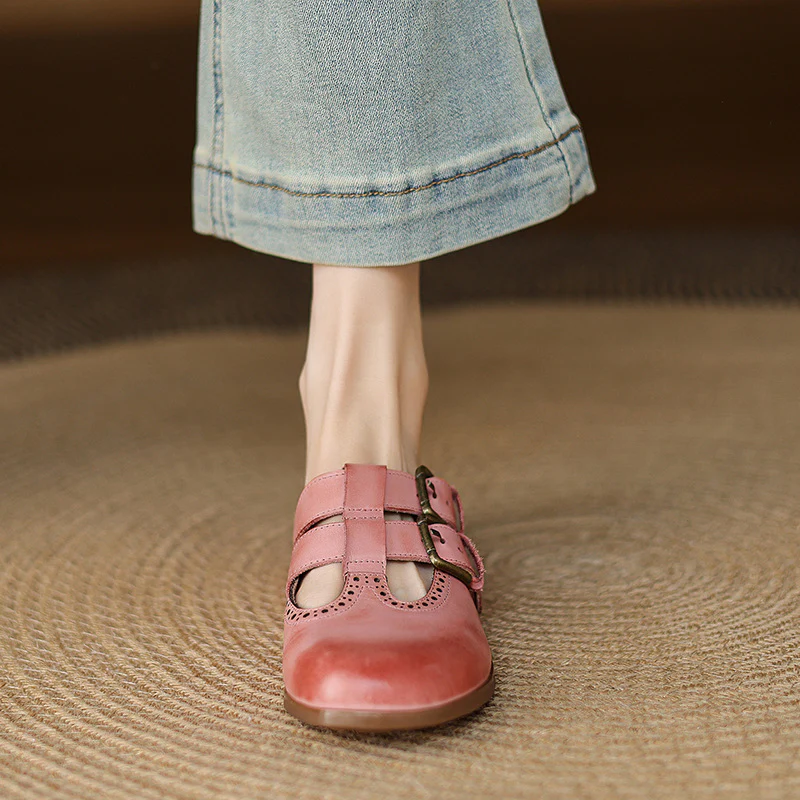 Elin Genuine Leather Mules