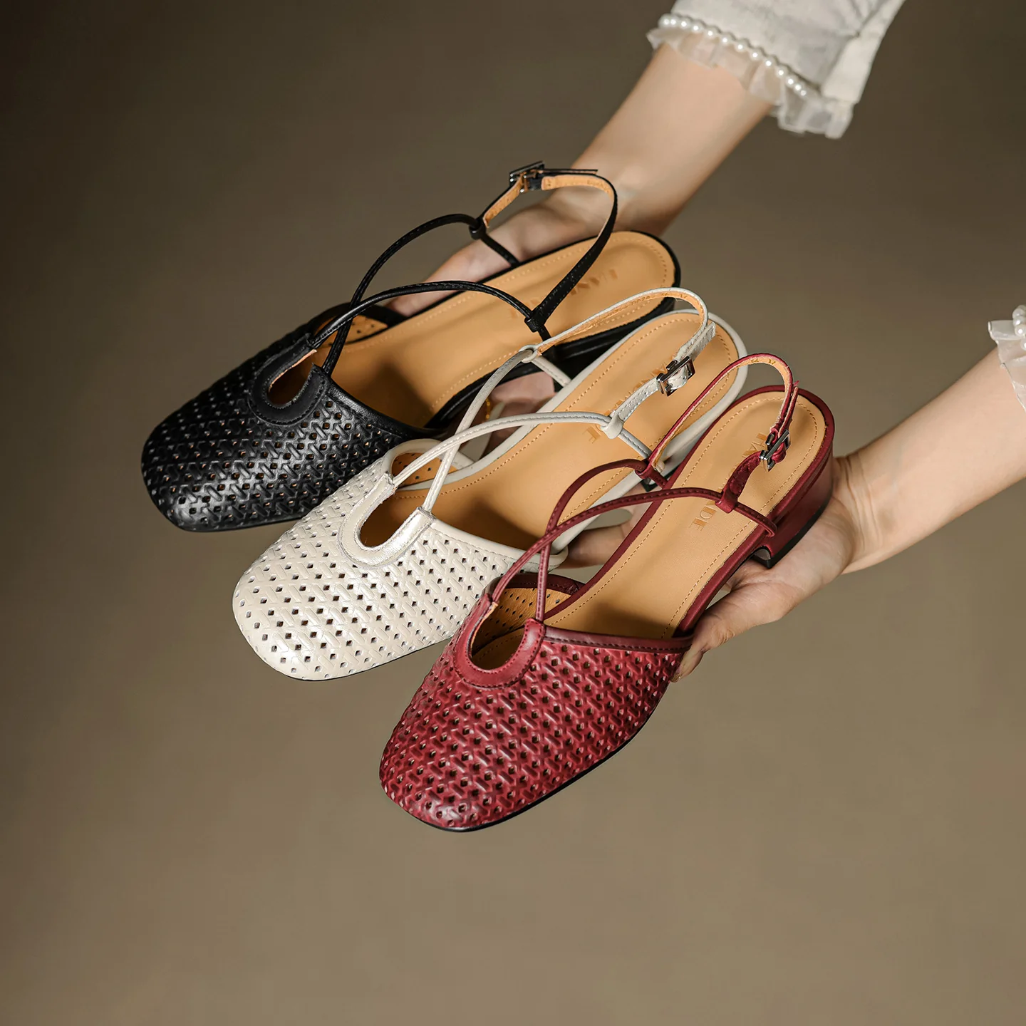 Opal Genuine Leather Slingbacks