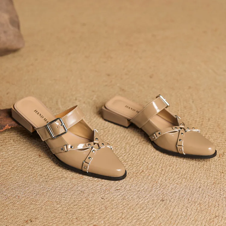 Renly Genuine Leather Slingbacks