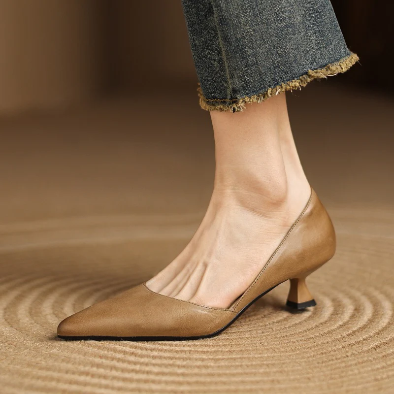 Carlen Genuine Leather Heels