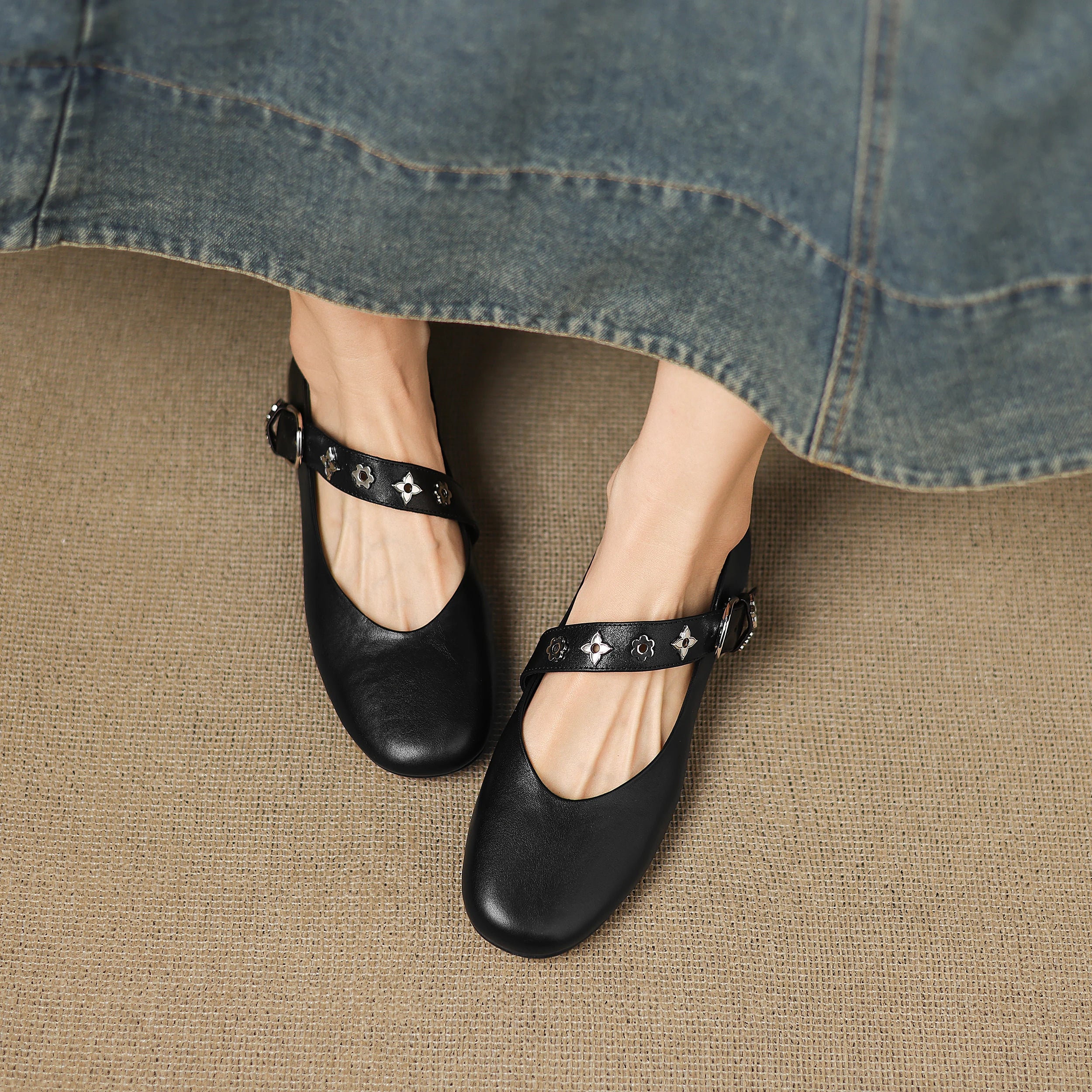 Elda Genuine Leather Flats