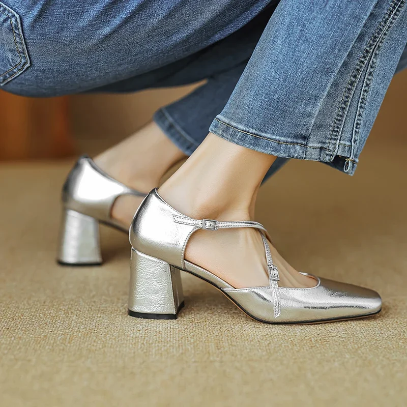 Lilian Genuine Leather Heels