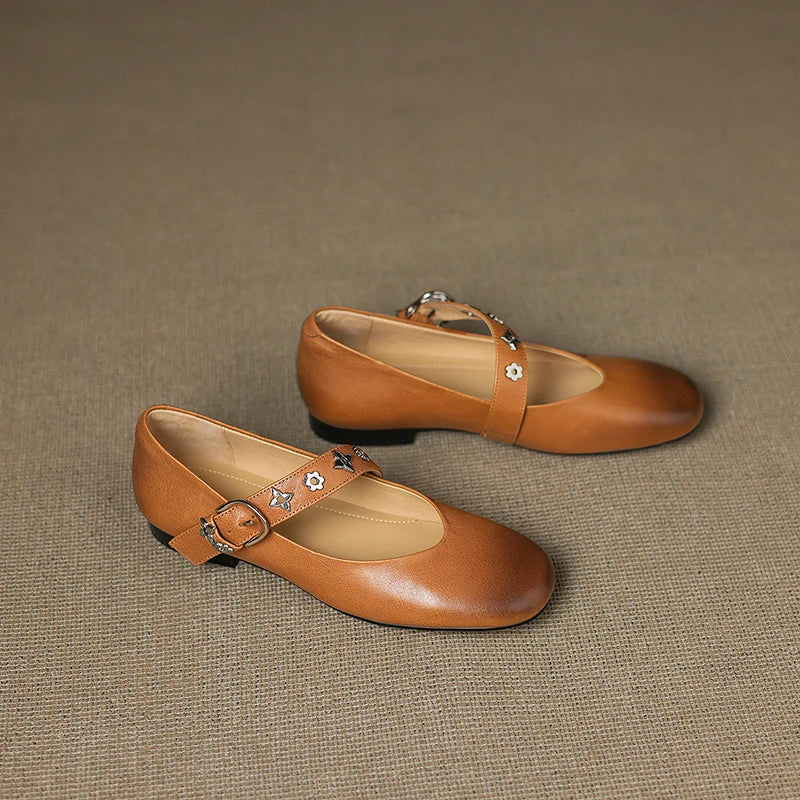 Elda Genuine Leather Flats