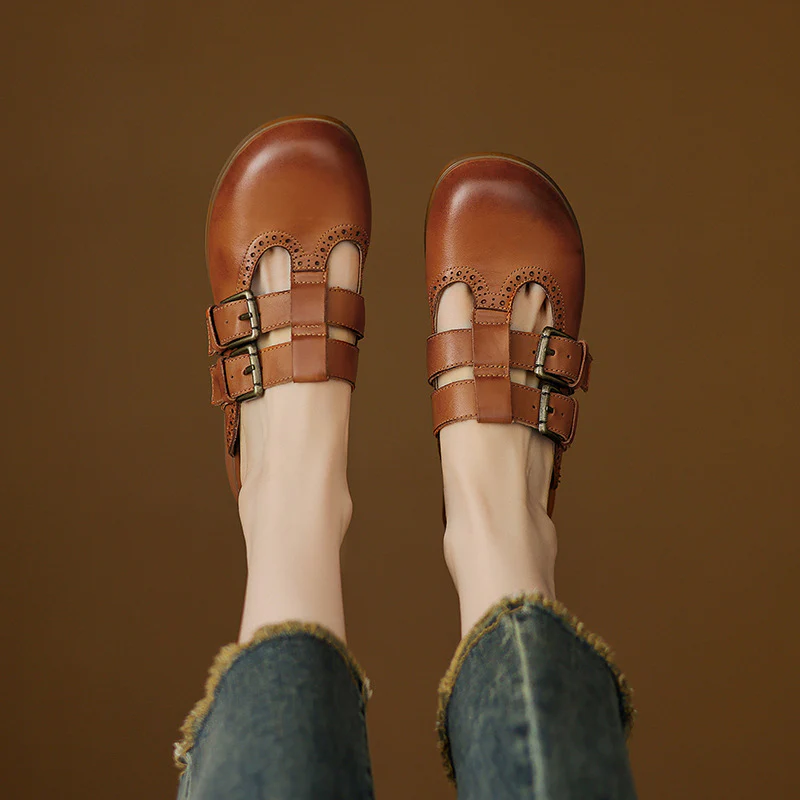 Elin Genuine Leather Mules