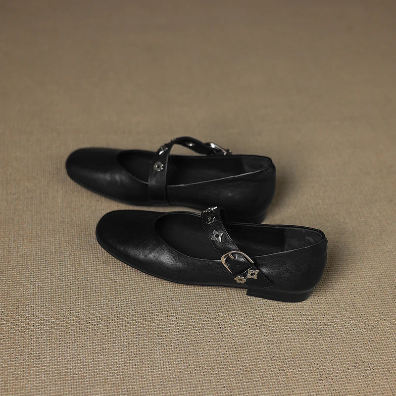 Elda Genuine Leather Flats