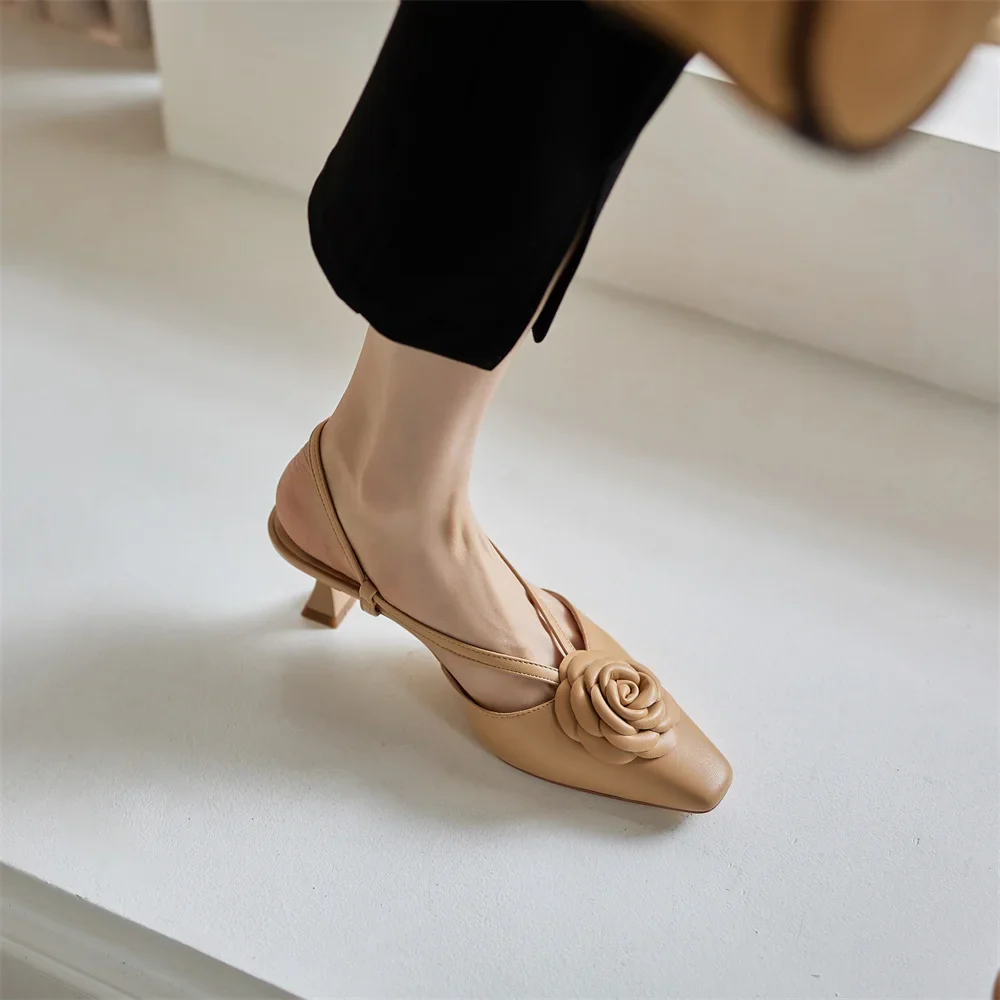 Roselle Genuine Leather Slingbacks