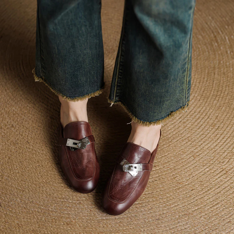 Carla Genuine Leather Mules