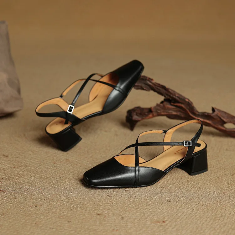 Elavie Genuine Leather Heels