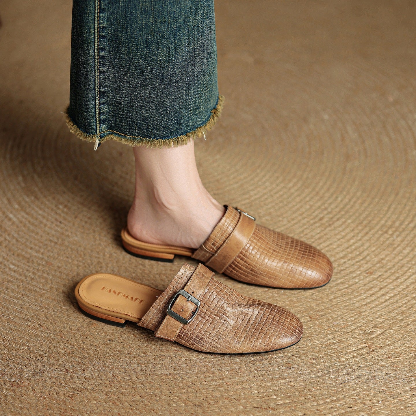 Emrie Genuine Leather Mules