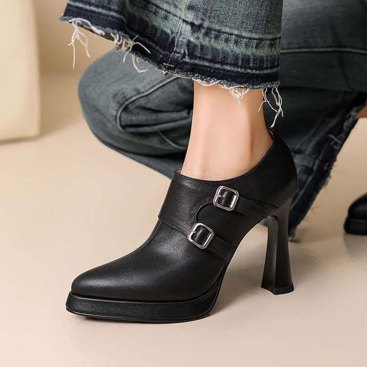 Nyrix Genuine Leather Heels