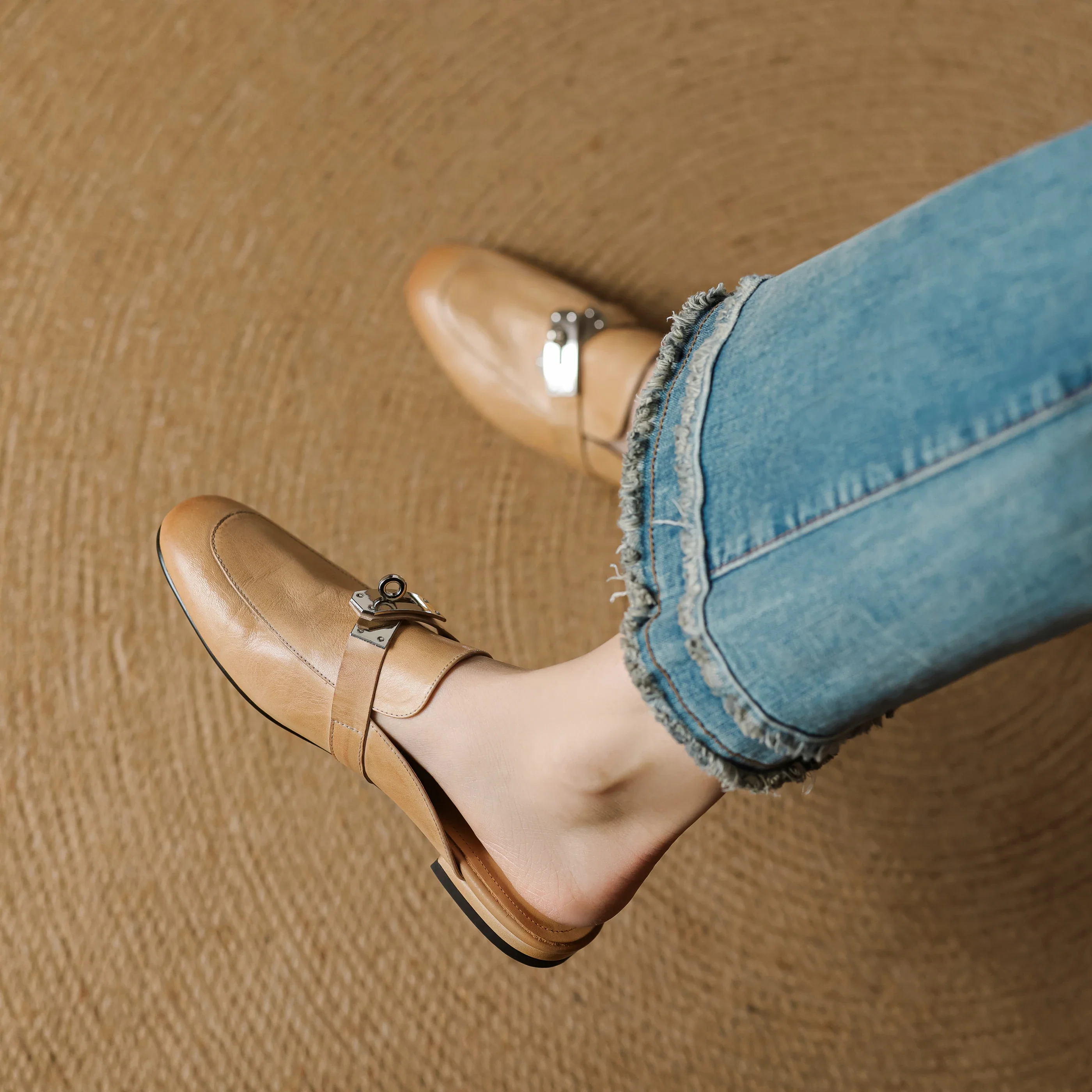 Carla Genuine Leather Mules