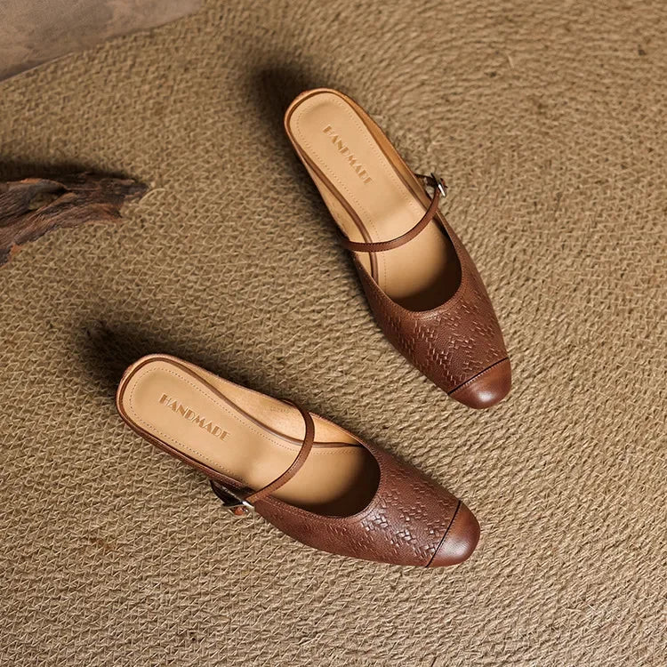 Edda Genuine Leather Mules