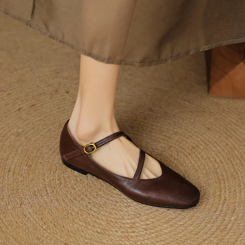 Norie Genuine Leather Flats