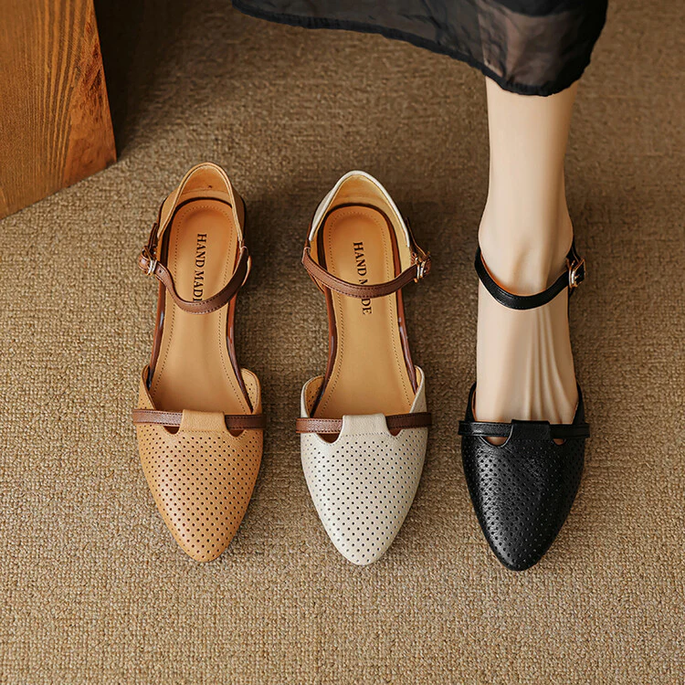 Lizel Genuine Leather Heels