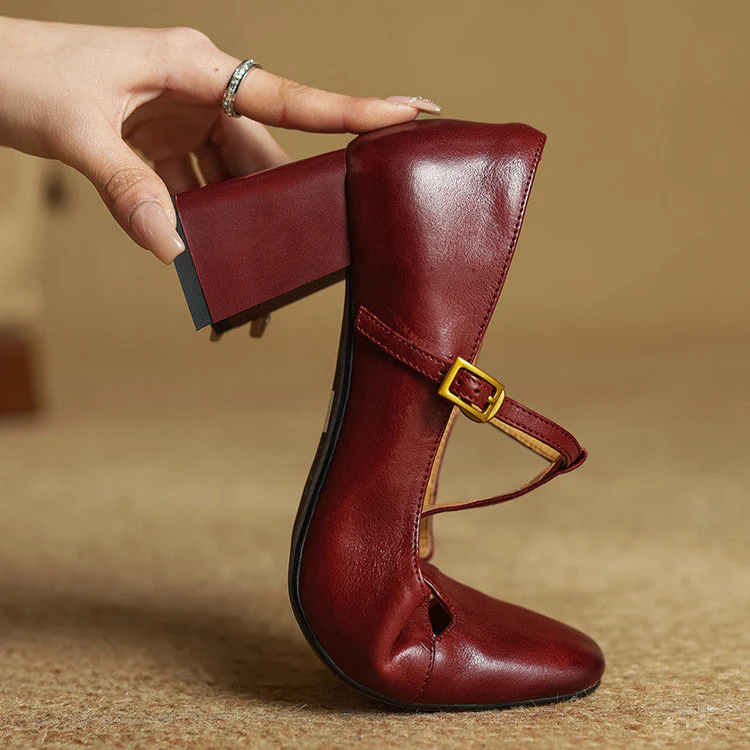 Elora Genuine Leather Heels