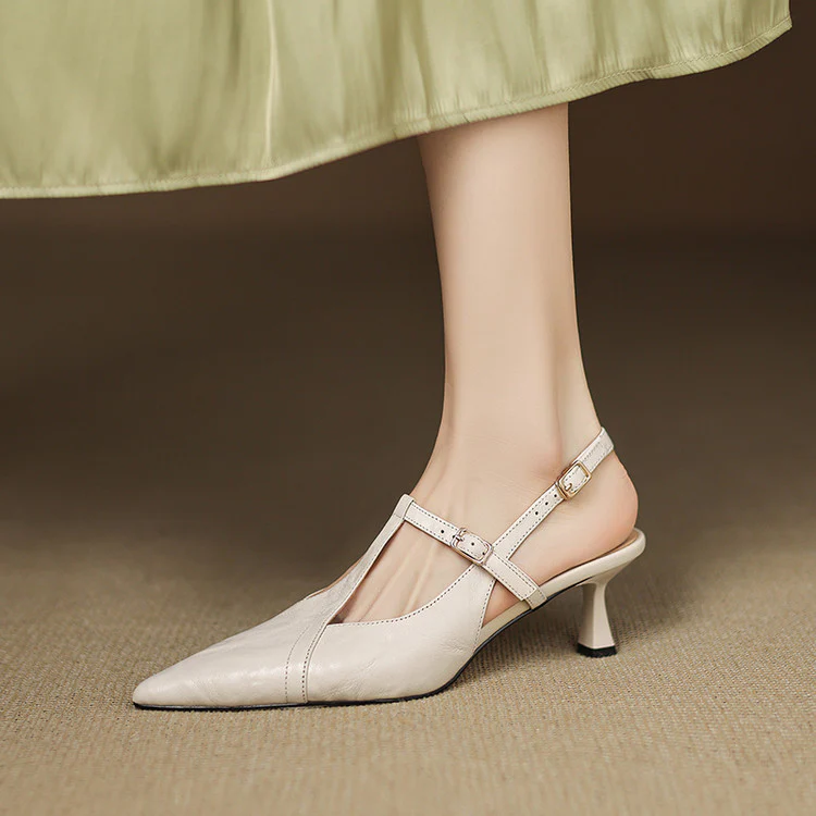 Noir Genuine Leather Heels