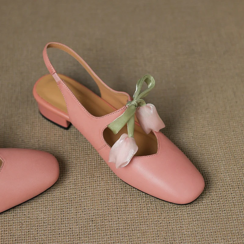 Tulip Genuine Leather Slingbacks