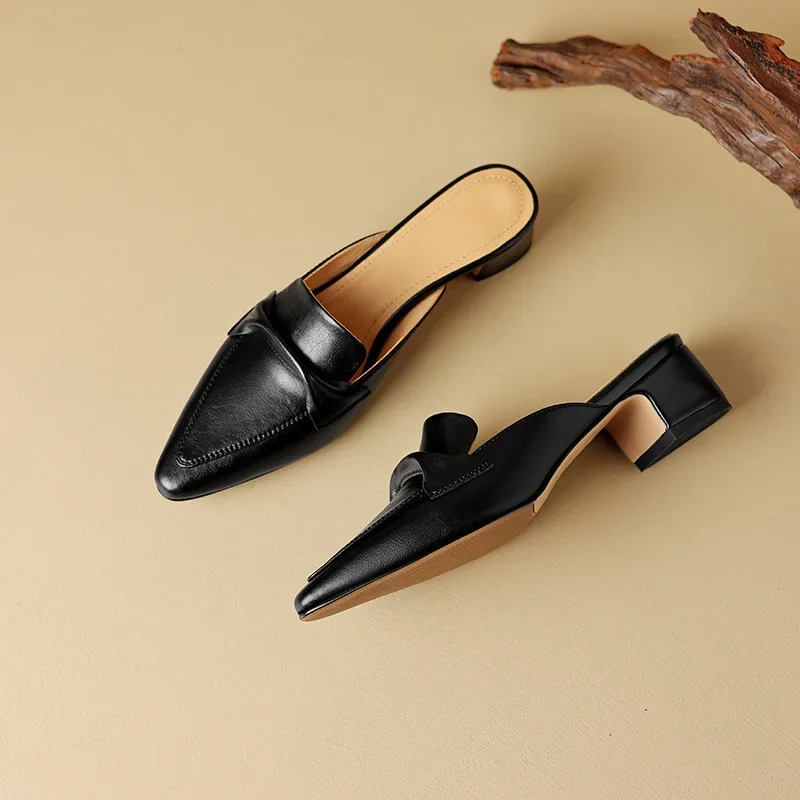Alaya Genuine Leather Mules