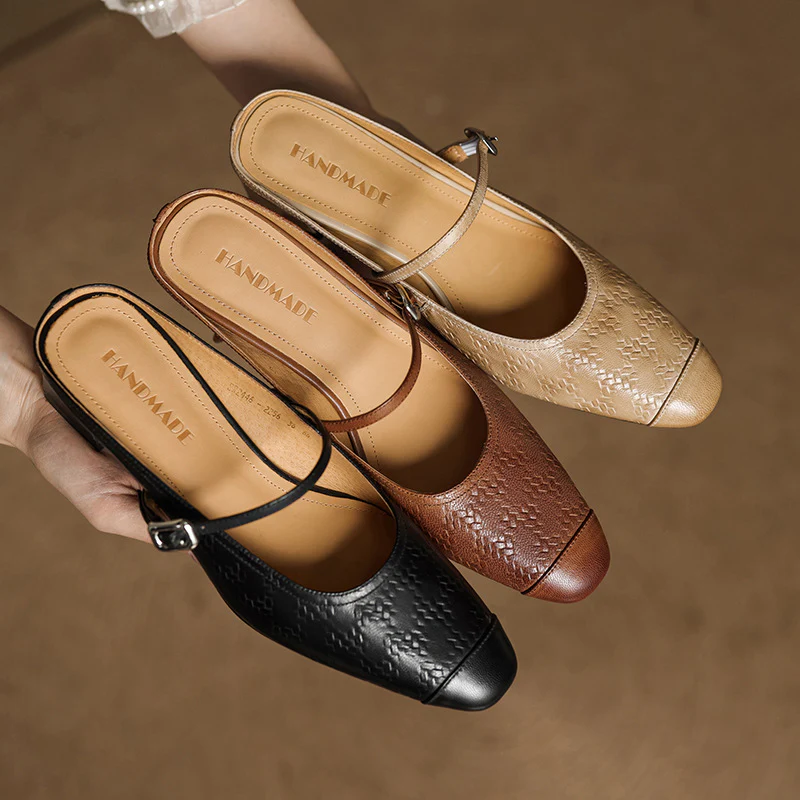 Edda Genuine Leather Mules