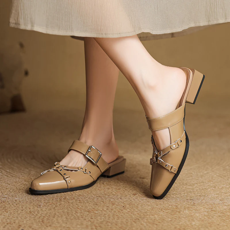 Renly Genuine Leather Slingbacks