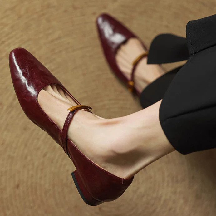 Merlot Genuine Leather Pumps