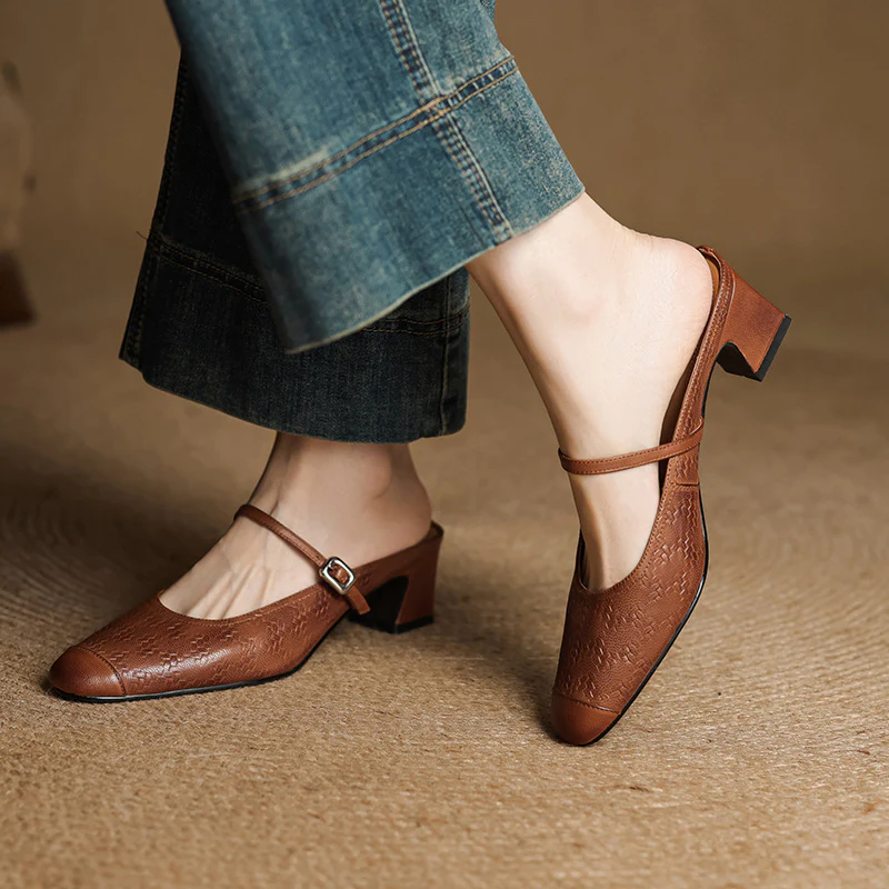 Edda Genuine Leather Mules